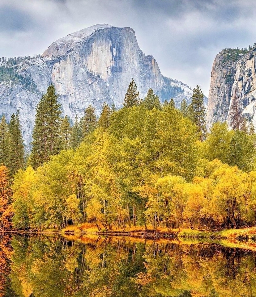 Природа Осень в Йосемитском национальном парке, США. Красиво, золотая осень