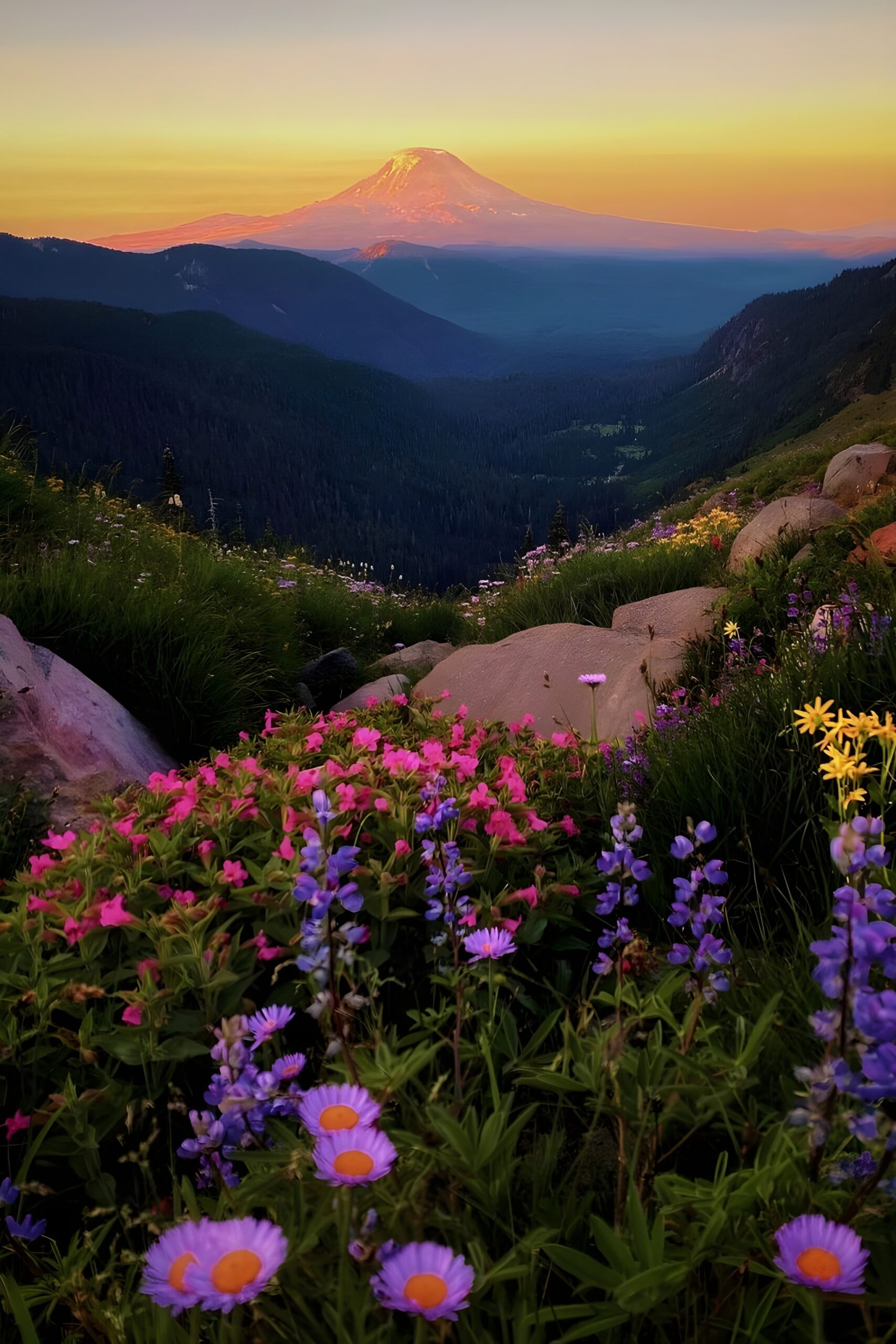 Природа Горный пейзаж. Горы всегда красиво. А горные цветы это, что ны обычное
